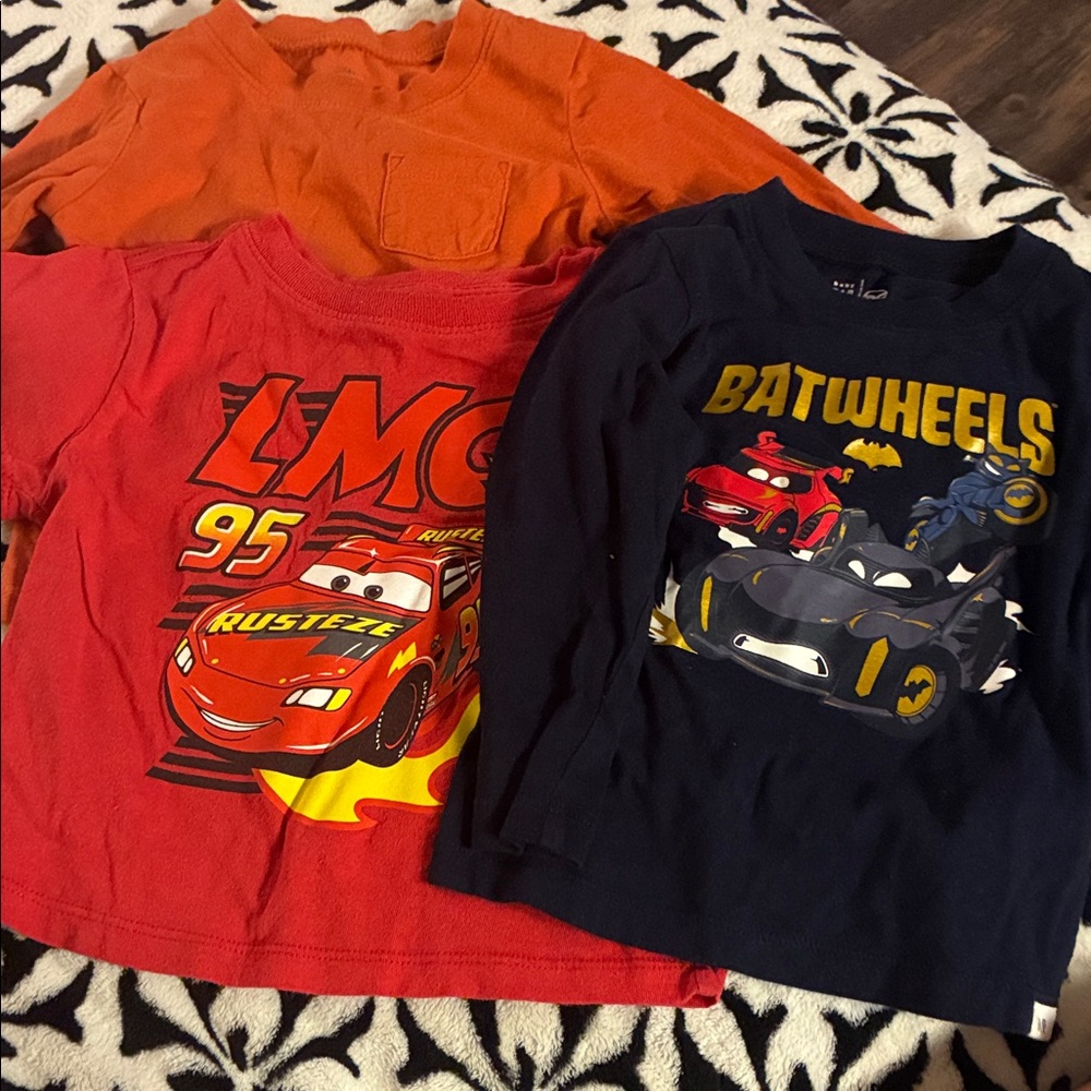 GAP Kids Orange & Red Graphic Disney cars Bundle